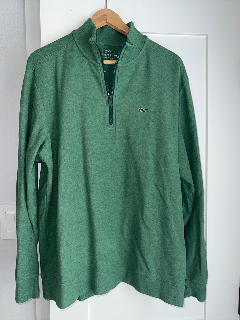 Vineyard Vines Green Heathered Half Zip Pullover Sweater Men Size Large L